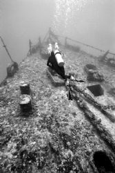 Crusing the Bow of the Spiegel Grove - Shot At 90ft, Niko... by Michael Salcito 